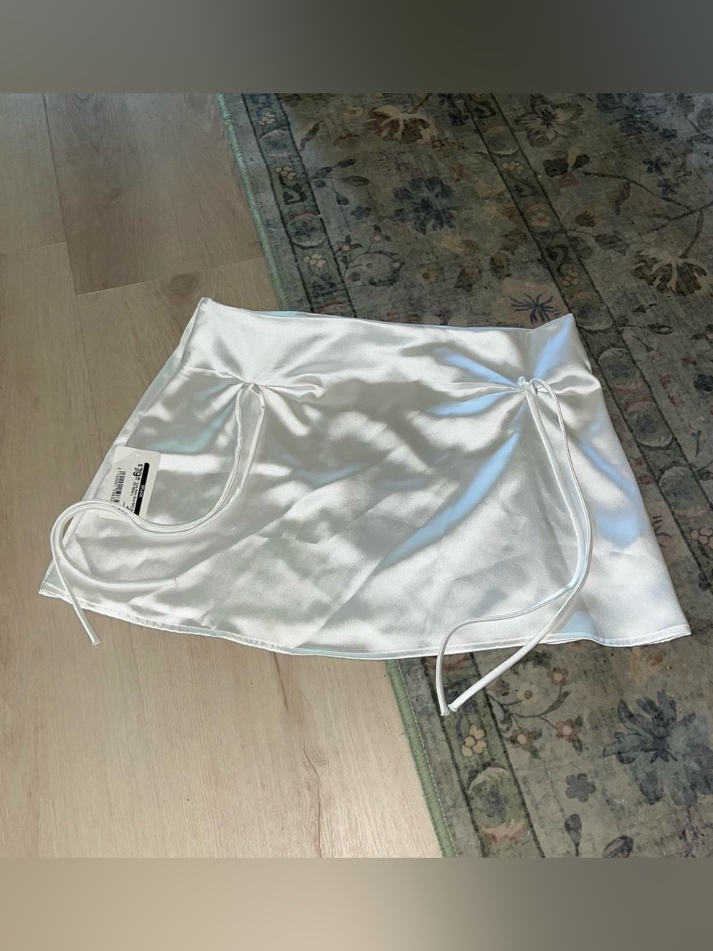 Trendy boutique White Satin Tie-Detail Mini Skirt
